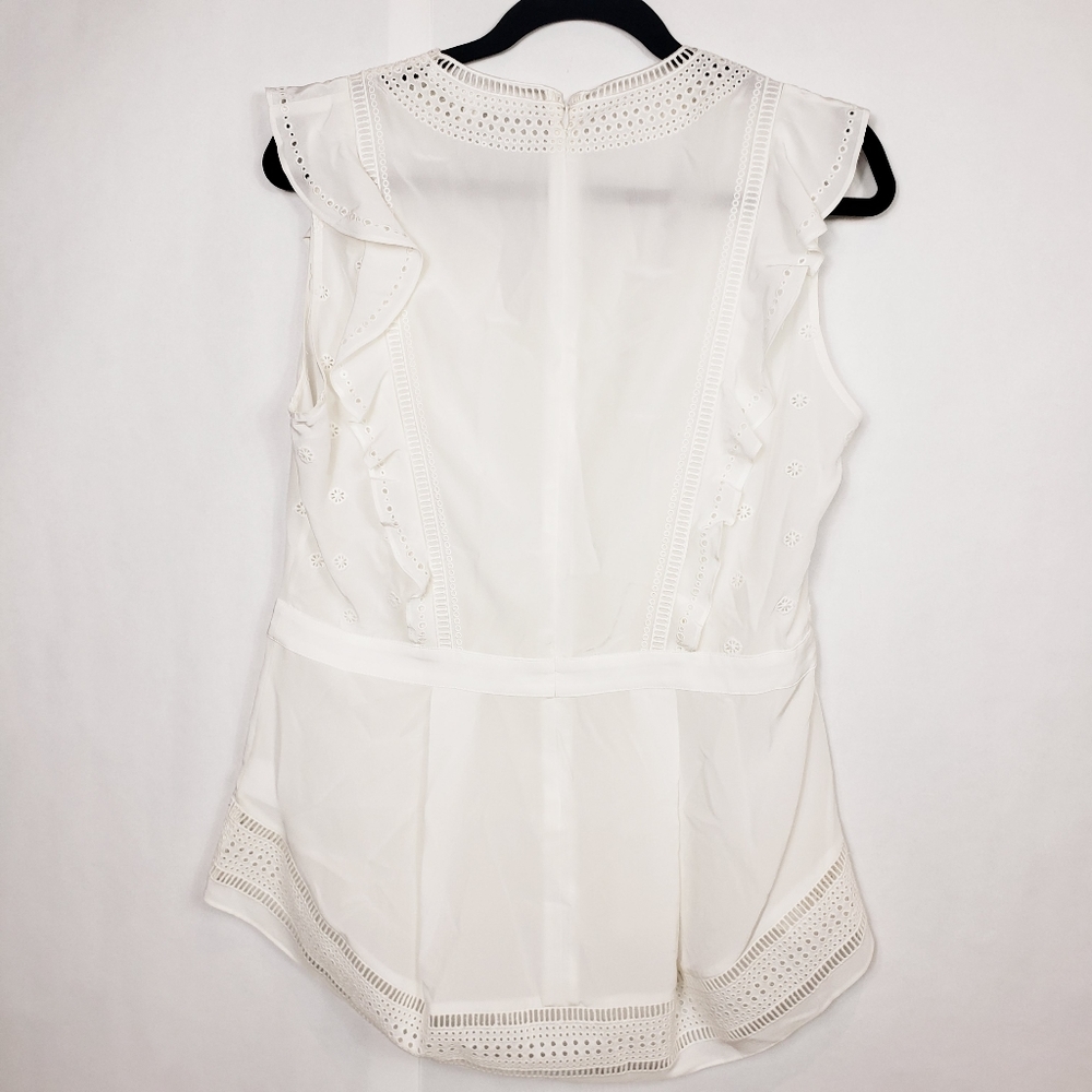 🆕️ Veronica Beard Brooke V-neck silk top - Picture 4 of 9